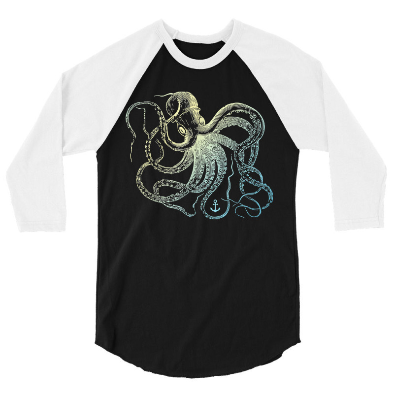 Octopus Cool Vintage Marine Biologist Ocean Sea Life 3 3/4 Sleeve Shirt | Artistshot