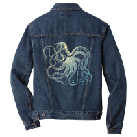 Octopus Cool Vintage Marine Biologist Ocean Sea Life 3 Men Denim Jacket | Artistshot