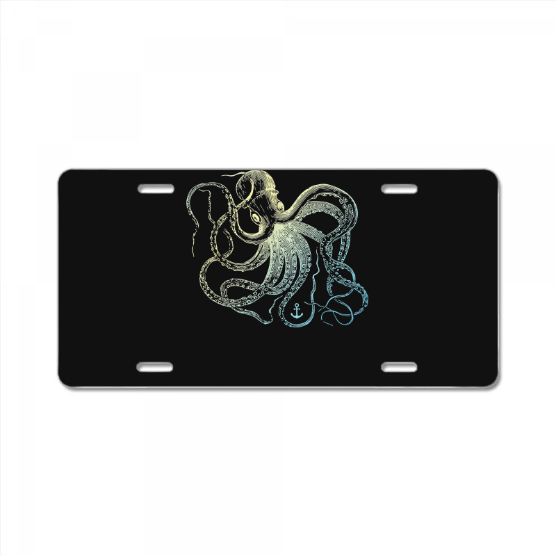 Octopus Cool Vintage Marine Biologist Ocean Sea Life 3 License Plate | Artistshot