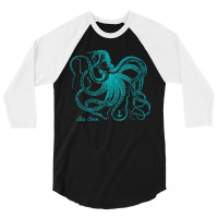 Octopus Cool Vintage Marine Biologist Ocean Sea Life 4 3/4 Sleeve Shirt | Artistshot