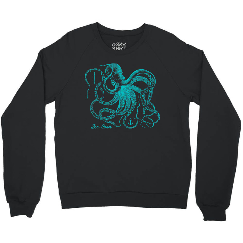 Octopus Cool Vintage Marine Biologist Ocean Sea Life 4 Crewneck Sweatshirt | Artistshot