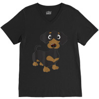 Black And Tan Dachshund Wiener Dog V-neck Tee | Artistshot