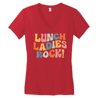 Lunch Ladies Rock!   Retro Lunch Ladies Squad Cafeteria Crew T Shirt Women's V-neck T-shirt | Artistshot