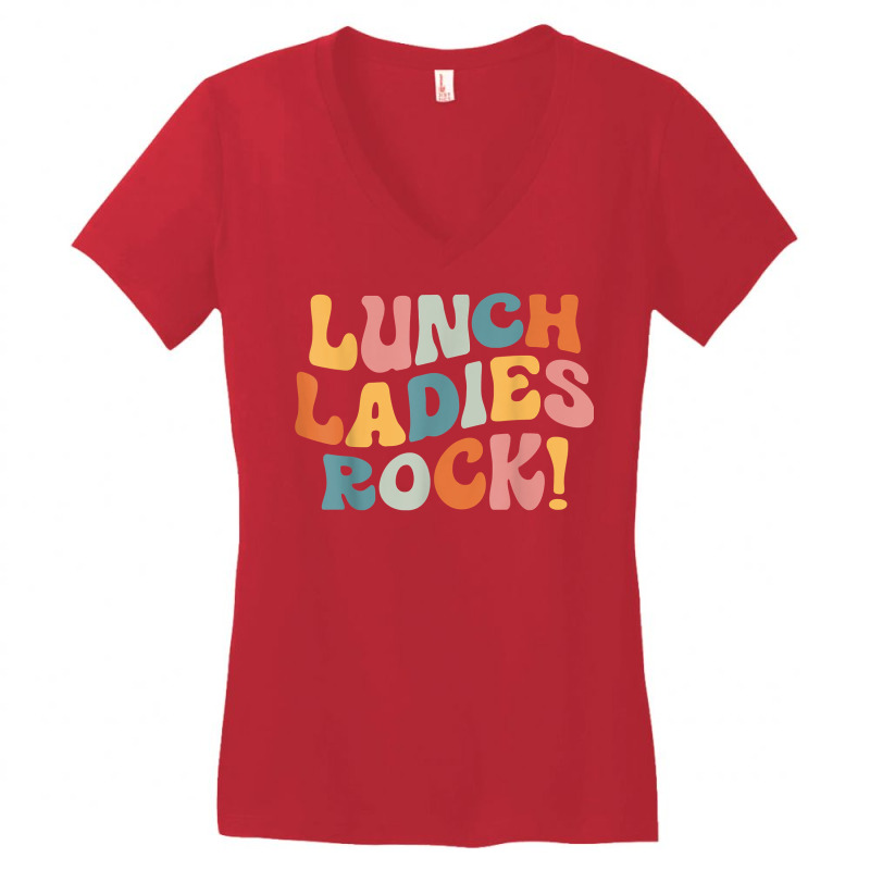 Lunch Ladies Rock!   Retro Lunch Ladies Squad Cafeteria Crew T Shirt Women's V-neck T-shirt | Artistshot