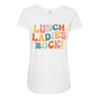 Lunch Ladies Rock!   Retro Lunch Ladies Squad Cafeteria Crew T Shirt Maternity Scoop Neck T-shirt | Artistshot