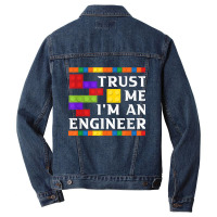 Engineer Children Kids Toy Big Building Blocks Build Builder Men Denim Jacket | Artistshot