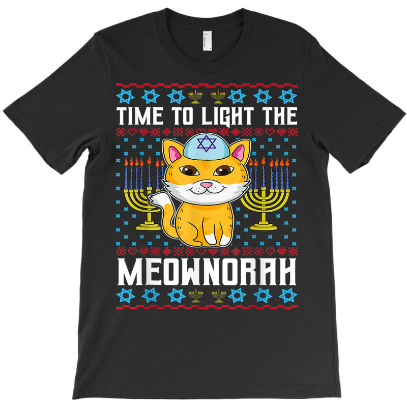 Hanukkah Meownorah Cat Kitty Kitten Jewish T-shirt | Artistshot