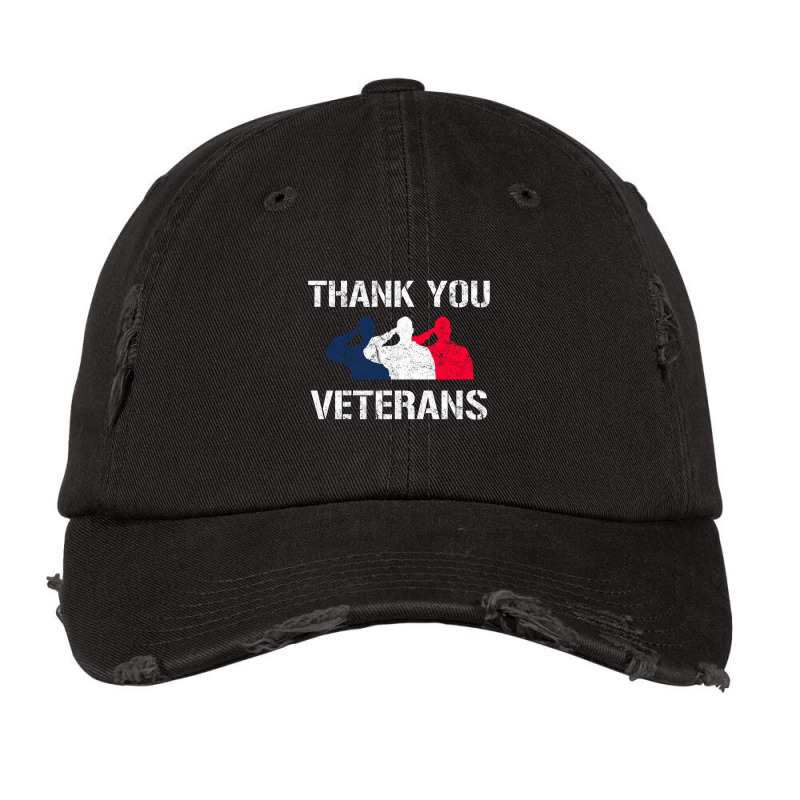 Thank You Veterans Day Salute Military Appreciation Soldiers Sweatshir Vintage Cap by cm-arts | Artistshot