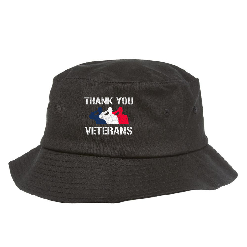 Thank You Veterans Day Salute Military Appreciation Soldiers Sweatshir Bucket Hat by cm-arts | Artistshot