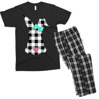 Easter Bunny Black And White Plaid Rabbit Happy Egg Hunt Men's T-shirt Pajama Set | Artistshot