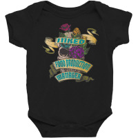 Food Production Manager Inked Skull Tattoo Backside Design Baby Bodysuit | Artistshot