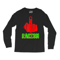 Fck Racism Middle Finger (black Green Yellow) Zip Hoodie Long Sleeve Shirts | Artistshot