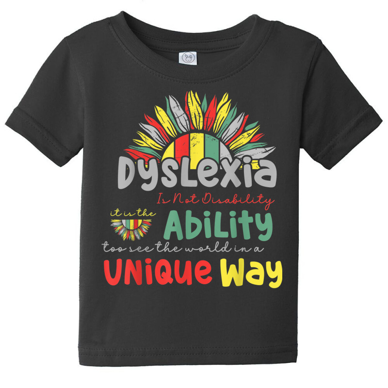 Dyslexia Is Not Disability Dyslexia Awareness Silver Ribbon Baby Tee by Tshirts | Artistshot