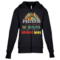 Dyslexia Is Not Disability Dyslexia Awareness Silver Ribbon Youth Zipper Hoodie | Artistshot