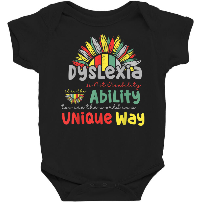 Dyslexia Is Not Disability Dyslexia Awareness Silver Ribbon Baby Bodysuit by Tshirts | Artistshot