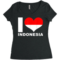 I Love Indonesia   Heart Flag Indonesia Women's Triblend Scoop T-shirt | Artistshot