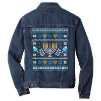 Hanukkah Jewish Ugly Sweater Style Men Denim Jacket | Artistshot