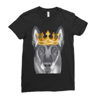 Belgian Malinoi Dog Wearing A Crown Ladies Fitted T-shirt | Artistshot