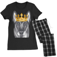 Belgian Malinoi Dog Wearing A Crown Women's Pajamas Set | Artistshot