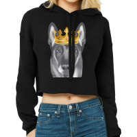 Belgian Malinoi Dog Wearing A Crown Cropped Hoodie | Artistshot