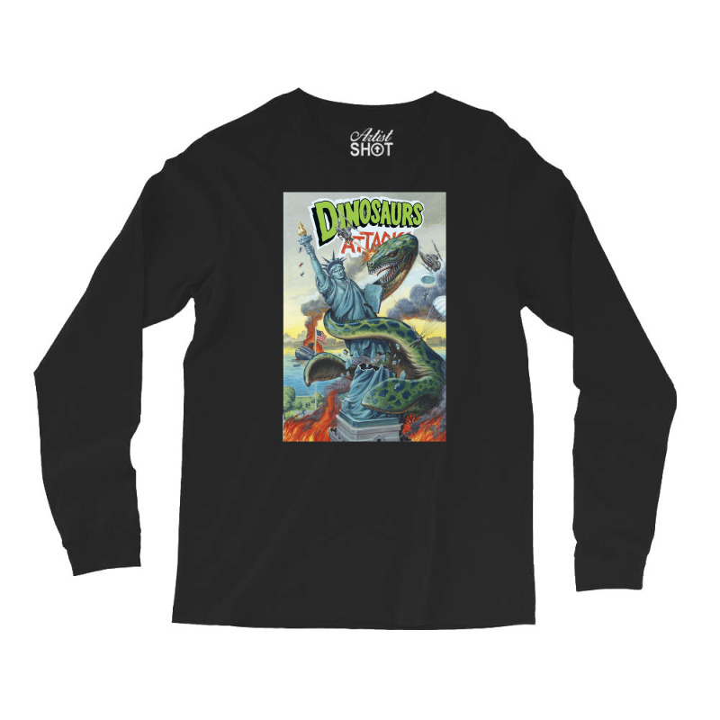 Dinosaurs Attack In Manhattan, Dinosaurs, Attack, Manhattan, The Dinos Long Sleeve Shirts | Artistshot