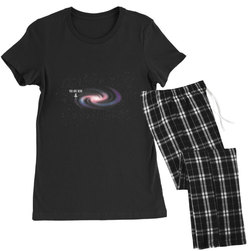 You Are Here In The Milky Way Galaxy Shirt Women's Pajamas Set by cm-arts | Artistshot