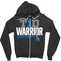 T1d Warrior Type 1 Diabetes Awareness Diabetic Zipper Hoodie | Artistshot