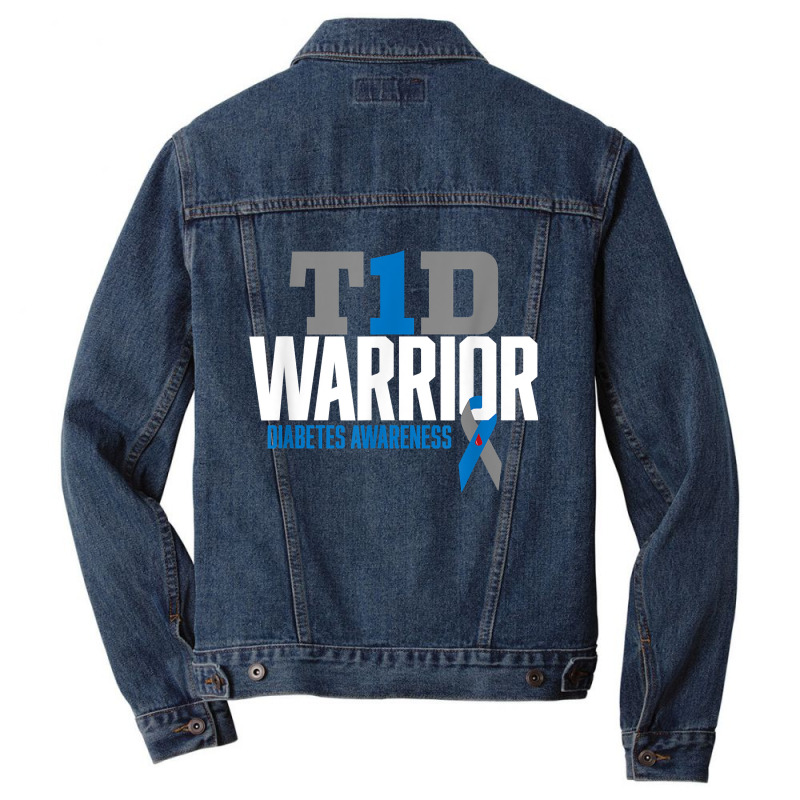 T1d Warrior Type 1 Diabetes Awareness Diabetic Men Denim Jacket | Artistshot