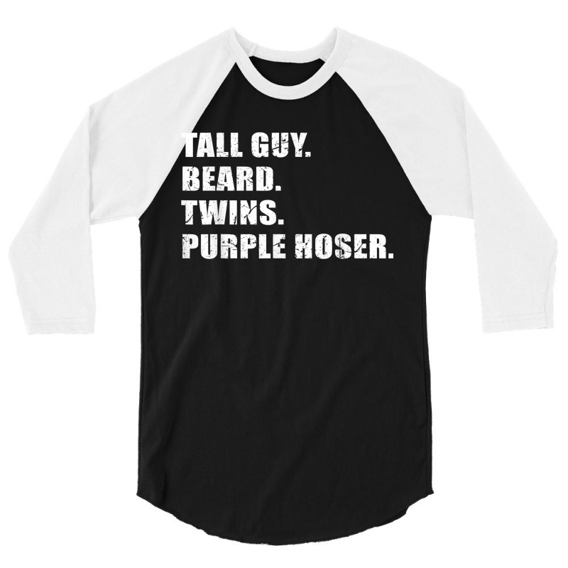 Tall Guy Beard Twins Purple Hoser Cool Christian 3/4 Sleeve Shirt | Artistshot