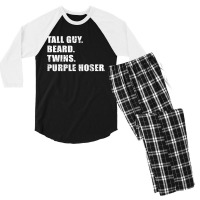 Tall Guy Beard Twins Purple Hoser Cool Christian Men's 3/4 Sleeve Pajama Set | Artistshot