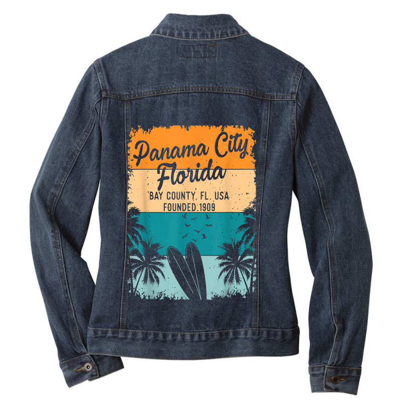 Panama City Beach Florida Fl Souvenirs Gifts Men Women Kids Ladies Denim Jacket by ElsieLynne | Artistshot