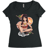 Anime Girl And Ramen Anime Girl And Foods Collection Item 2 Women's Triblend Scoop T-shirt | Artistshot