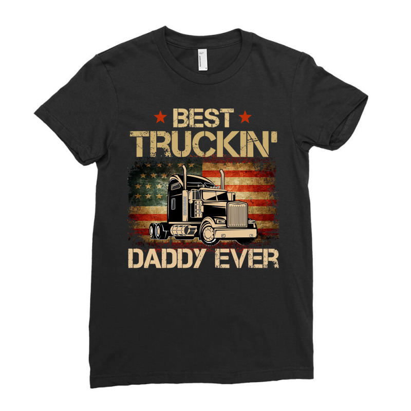 Truck Lover Trucker Mens Truck Driver Dad Trucker Gifts For Best Truck Ladies Fitted T-Shirt by peafowl | Artistshot