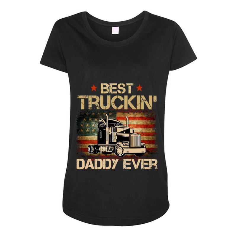 Truck Lover Trucker Mens Truck Driver Dad Trucker Gifts For Best Truck Maternity Scoop Neck T-shirt by peafowl | Artistshot