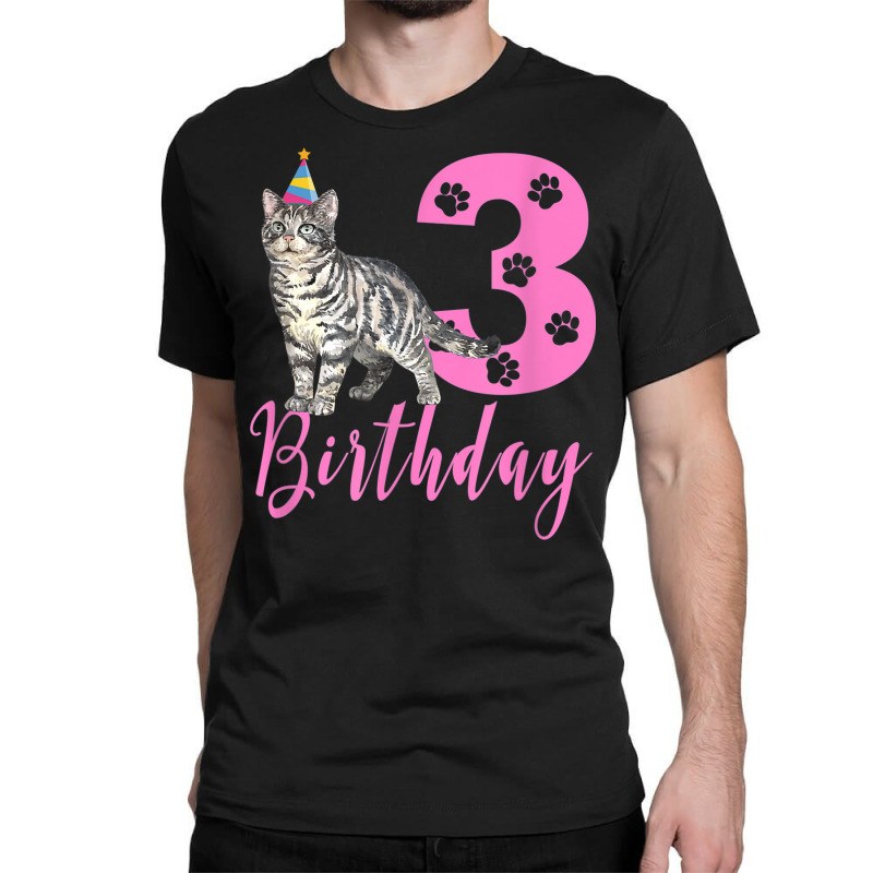 Cute American Shorthair 3th Birthday Classic T-shirt by Newart | Artistshot