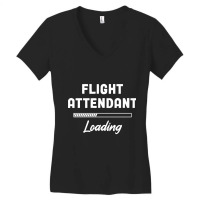 Flight Attendant - Loading Bar Design Women's V-neck T-shirt | Artistshot