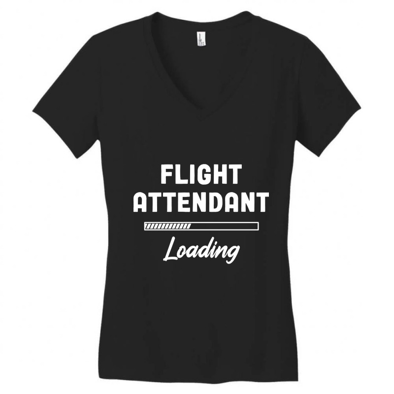 Flight Attendant - Loading Bar Design Women's V-Neck T-Shirt by laurynvanhoose | Artistshot