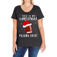 Football This Is My Christmas Pajama American Football Family S 354 Ladies Curvy T-shirt | Artistshot