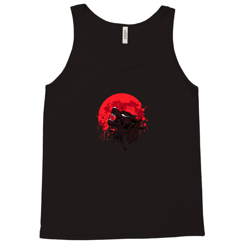 Angry Werewolf On Red Blood Moon Tank Top by Olodzn | Artistshot