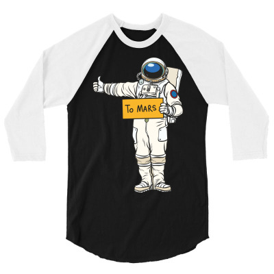 Hitchhiking Astronaut 3/4 Sleeve Shirt Designed By Lizard King
