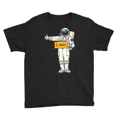 Hitchhiking Astronaut Youth Tee Designed By Lizard King