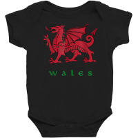 Distressed Wales Welsh Baby Bodysuit | Artistshot