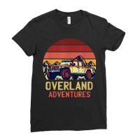 Overland Adventures Camping Offroad Mountain Sunset Graphic Ladies Fitted T-shirt | Artistshot