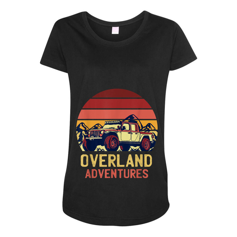 Overland Adventures Camping Offroad Mountain Sunset Graphic Maternity Scoop Neck T-shirt by MarilynCleo | Artistshot