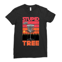 Stupid Tree Pinetree Sunset Funny Disc Frisbee Golf Player T Shirt Ladies Fitted T-shirt | Artistshot