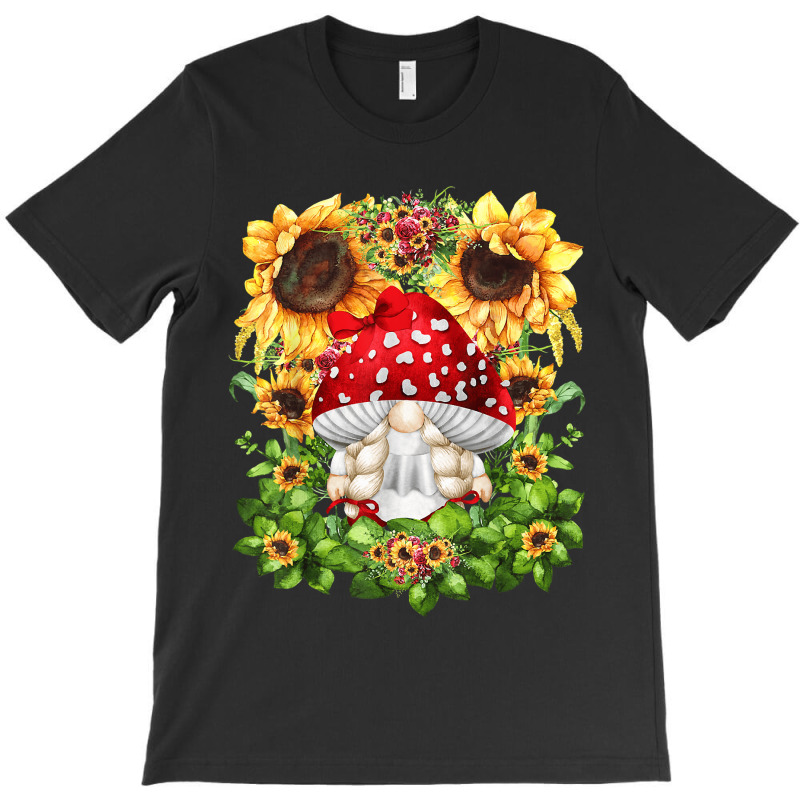 Toadstool Gnome For Women Sunflower Mom Cute Mushroom Lover T-shirt | Artistshot