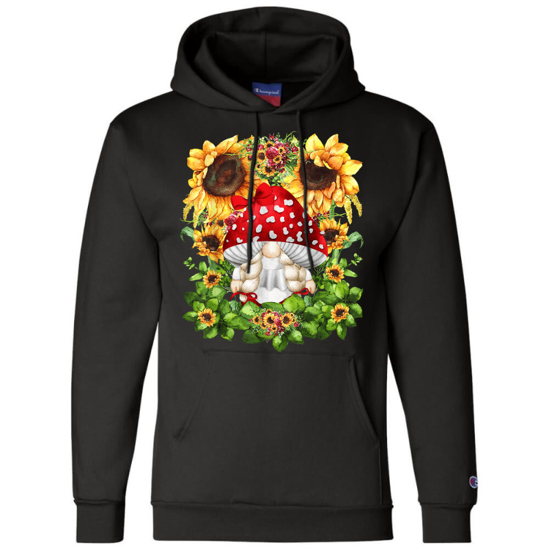 Toadstool Gnome For Women Sunflower Mom Cute Mushroom Lover Champion Hoodie | Artistshot