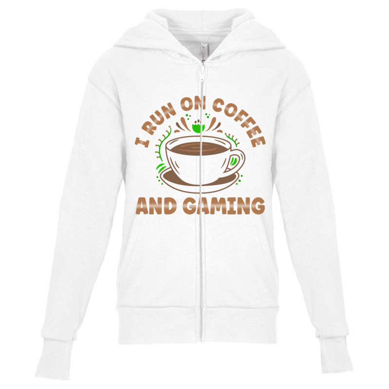 I Run On Coffee And Gaming For Women And Men Long Sleeve T Shirt Youth Zipper Hoodie by cm-arts | Artistshot