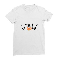 Wow Halloween Pumpkin Light Illustration Ladies Fitted T-shirt | Artistshot