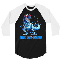 Type 1 Diabetes Awareness Ribbon T1d T Rex Dinosaur Boys 3/4 Sleeve Shirt | Artistshot